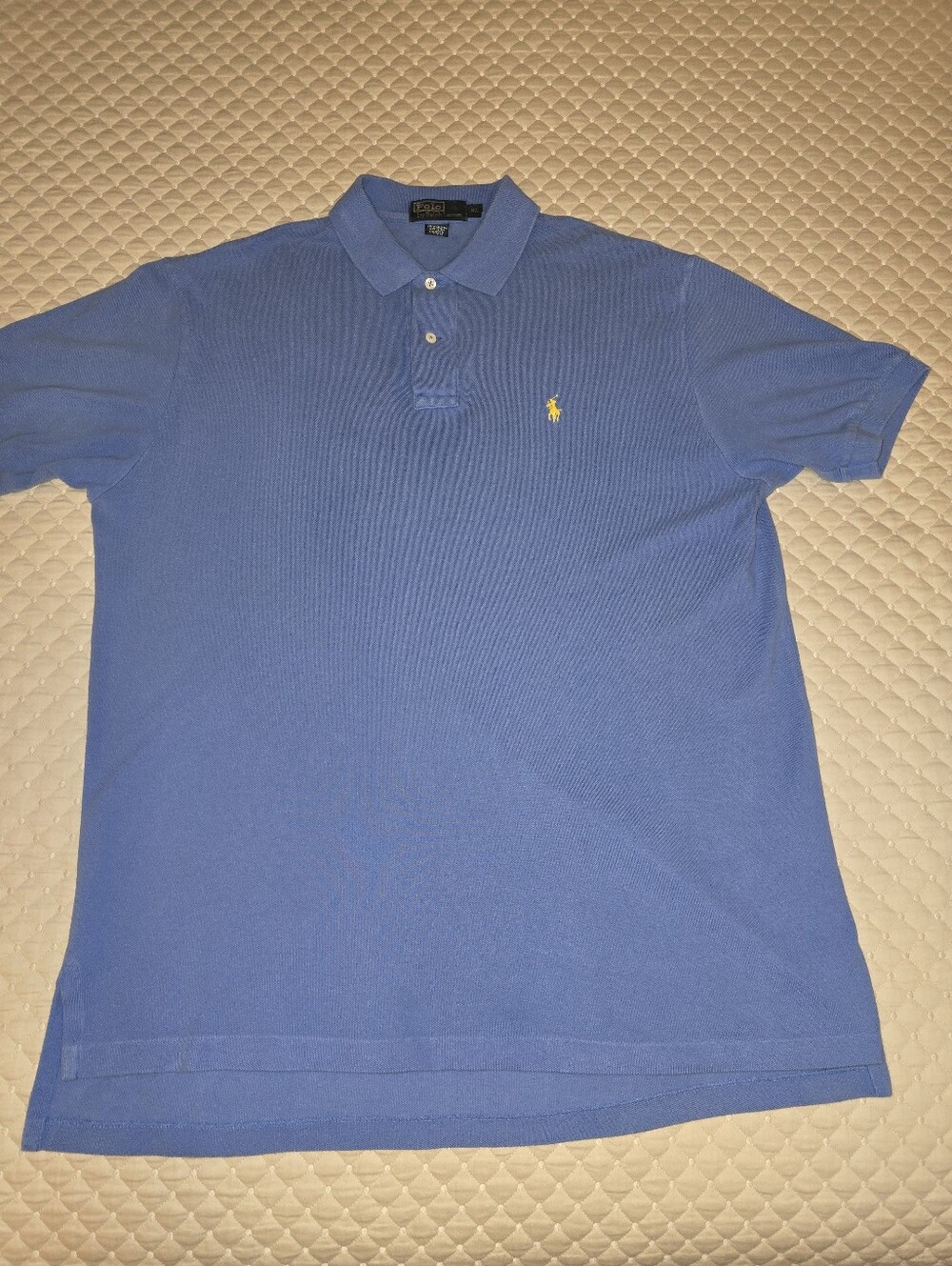 XL- Ralph Lauren Polo Shirt in Royal Blue with Yellow Pony. (PRISTINE CONDITION)